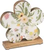 Dekoobjekt Blüte mit Blumenmotiv H. 14cm weiß bunt natur Produktbild-Vorschau 1