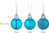 Three blue Christmas ornaments of varying textures are displayed against a white background. To the left, a measurement of 3 cm is indicated. Náhled obrázku produktu