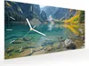 Wanduhr aus Glas mit Motiv Bergsee im Herbst- 60 x 30 cm - Produktbild-Vorschau 2