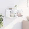 vidaXL Wandschrank mit Glastüren Weiß 68,5x37x35 cm Produktbild-Vorschau 3