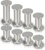 A collection of silver furniture feet of varying heights arranged in a staggered pattern against a white background. Produktbild-Vorschau