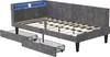 ProximaX gestoffeerd bed 90x200 cm, grijs, bed met Productafbeelding-voorbeeld 12