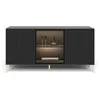 AX LIVING Schwarze Sideboard Benvie 154 cm – Glas & Produktbild-Vorschau 1