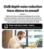 A man in an office setting using wireless earbuds. Produktbild-Vorschau