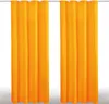 Two orange curtains hanging on a rod against a white background. Produktbild-Vorschau