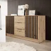Kommode Stilo Eiche Artisan mit Lamellen – 155 cm, 2 Türen, Produktbild-Vorschau 1