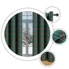 A collage of images showing plaid curtains in a room with a window view of a snowy landscape, a close-up of the curtain fabric, and a detail of the curtain rod. Podgląd zdjęcia produktu