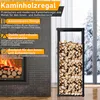Regał na drewno kominkowe, regulowany, metalowy, z 4 Podgląd zdjęcia produktu 3