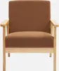 sweeek - Skandinavischer Sessel aus Holz und Cord - Braun Produktbild-Vorschau 2