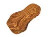 A single olive wood cutting board with a natural edge, presented on a white background. Voir les images du produit