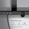Close-up of a modern shower control panel with icons and text explaining its functions. Produktbild-Vorschau