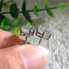 INF Quadratische Zirkon-Ohrringe - 1 Paar Silber Produktbild-Vorschau 3