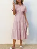 Damenkleid, extra lang, plissiert, mehrlagig fließendes Produktbild-Vorschau 3