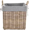 KRINES HOME Großer Holzkorb Natur Rattan XL Korb mit Inlett Produktbild-Vorschau 2
