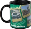 A mug with photos of landmarks and a stadium. Produktbild-Vorschau
