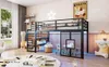Letto a soppalco 90x200 cm con scaletta contenitore, 2 vani Anteprima dell’immagine prodotto 18