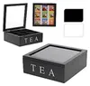 Boîte à thé TEA, 9 compartiments, rangement du thé, MDF, Voir les images du produit 9