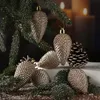 Christbaumschmuck ZAPFEN - Weihnachtsbaumschmuck - bruchfest - H: 8cm - champagner - 6er Set Produktbild-Vorschau