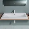 doporro Einbauwaschbecken Gussmarmor weiß eckig 100x48x13 Produktbild-Vorschau 3