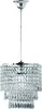 A silver chandelier with crystal beads hanging in three tiers. Produktbild-Vorschau