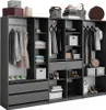 Vicco Kleiderschrank Elmo, 100 x 200 cm 3er Set, Anthrazit Produktbild-Vorschau 7