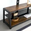 TV-Schrank Braun 116x42x125 cm mit schwarzem Hartglas, Produktbild-Vorschau 14