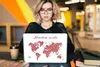 MuchoWow® Laptop Aufkleber Sticker Cover Weltkarte - Rot - Produktbild-Vorschau 5