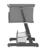 Side view of a gray baby crib/bassinet on a white background. Anteprima dell’immagine prodotto