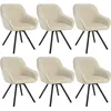 Six cream-colored armchairs are arranged in two rows of three against a white background. Voir les images du produit