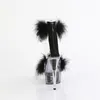 DELIGHT-624F Damen Sandale von Pleaser, Transparent Schwarz Produktbild-Vorschau 4