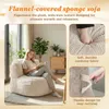 (Beige) Fauteuil de détente en flanelle moelleuse, style Voir les images du produit 4