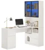 Merax Eckschreibtisch mit Regal und LED Glasvitrine, Produktbild-Vorschau 4