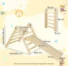 A diagram showing the dimensions of a wooden climbing toy set. Produktbild-Vorschau