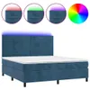 Boxspringbett mit Matratze & LED Dunkelblau 160x200 cm Samt Produktbild-Vorschau 1