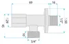 Rea Zawór Kątowy 02 1/2" X 3/4" Czarny Podgląd zdjęcia produktu 6