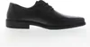 A black leather men's dress shoe is shown from the side against a white background. Voir les images du produit