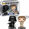 A product shot of a Funko Pop! 2-pack featuring Darth Vader and Luke Skywalker from Star Wars, shown in their original packaging and also displayed outside of the box. Podgląd zdjęcia produktu