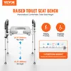 A marketing image for a raised toilet seat bench, showing the product with feature callouts and icons. Anteprima dell’immagine prodotto