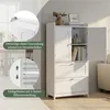 Yaheetech Badschrank Badezimmerschrank mit 2 Türen & 2 Produktbild-Vorschau 7