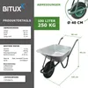 Bituxx Schubkarre 100L 250kg Schiebkarre Scheibtruhe Produktbild-Vorschau 3
