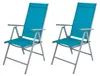 2er Set Garten Klappstuhl Hochlehner Alu - Textilen 7- Positionen Silbergrau/Petrol Produktbild-Vorschau