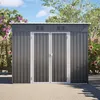 ELANDEPOT Abri de jardin 242 × 126 × 182 cm gris rangement Voir les images du produit 11