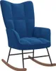vidaXL Sedia a dondolo con sgabello in velluto blu Anteprima dell’immagine prodotto 12