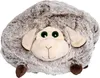 A plush sheep pillow and hand warmer is shown against a white background. Produktbild-Vorschau