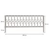 A metal garden border fence with dimensions indicated by measurement lines and text. Produktbild-Vorschau