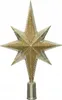 Christbaumspitze Glitzerstern Hellgold 26cm - Produktbild-Vorschau 1