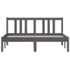 The Living Store Massivholzbett Grau 135x190 cm Produktbild-Vorschau 4