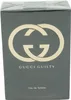 A close-up of the front of a Gucci Guilty Eau de Toilette box. Voir les images du produit