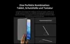A tablet with a protective case is shown, with accompanying diagrams illustrating its features. Produktbild-Vorschau
