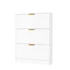 VOWNER Schuhschrank Weiss, 80 x 17 x 108 cm, 3 Klappen, Produktbild-Vorschau 1